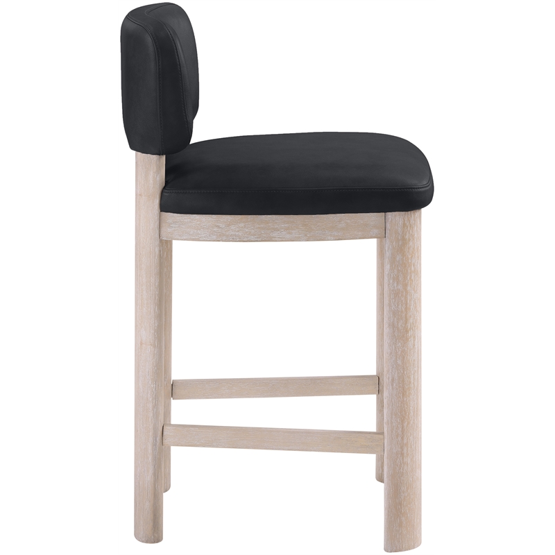 Meridian Furniture Paloma Black Vegan Leather Counter Stool (Set of 2)