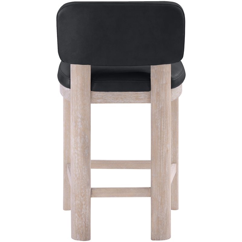 Meridian Furniture Paloma Black Vegan Leather Counter Stool (Set of 2)
