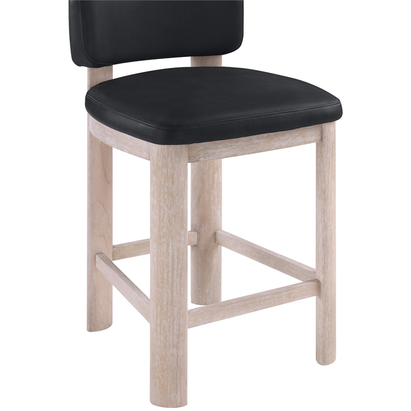 Meridian Furniture Paloma Black Vegan Leather Counter Stool (Set of 2)