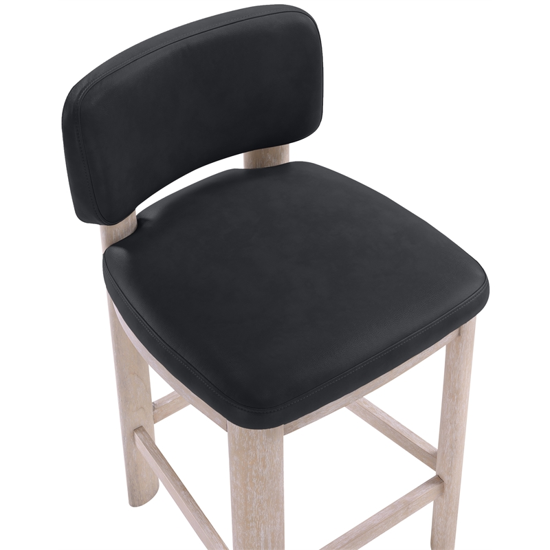 Meridian Furniture Paloma Black Vegan Leather Counter Stool (Set of 2)