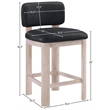 Meridian Furniture Paloma Black Vegan Leather Counter Stool (Set of 2)