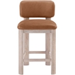 Meridian Furniture Paloma Cognac Vegan Leather Counter Stool (Set of 2)