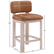 Meridian Furniture Paloma Cognac Vegan Leather Counter Stool (Set of 2)