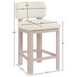 Meridian Furniture Paloma Cream Vegan Leather Counter Stool (Set of 2)