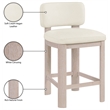 Meridian Furniture Paloma Cream Vegan Leather Counter Stool (Set of 2)