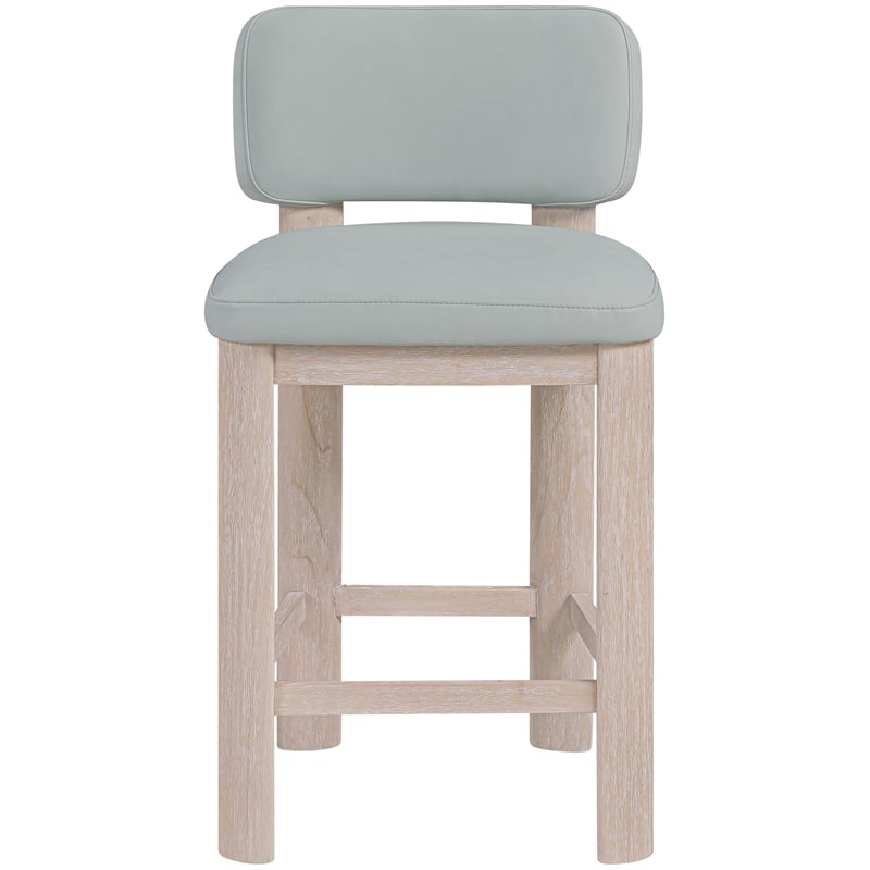 Meridian Furniture Paloma Light Blue Vegan Leather Counter Stool (Set of 2)
