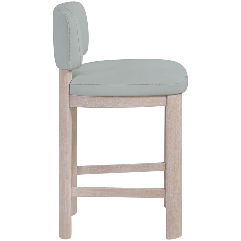 Meridian Furniture Paloma Light Blue Vegan Leather Counter Stool (Set of 2)