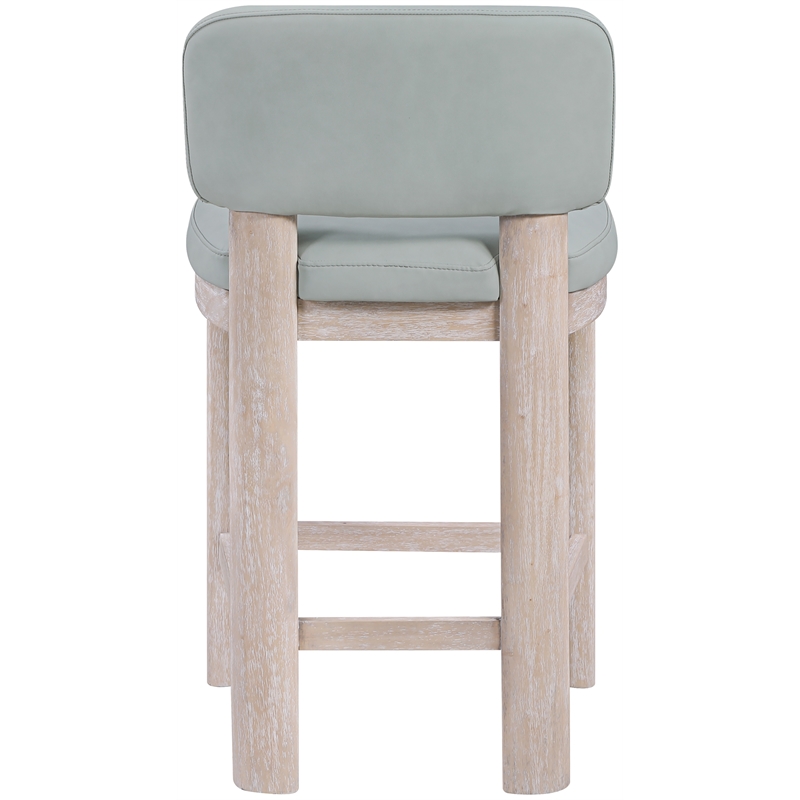 Meridian Furniture Paloma Light Blue Vegan Leather Counter Stool (Set of 2)