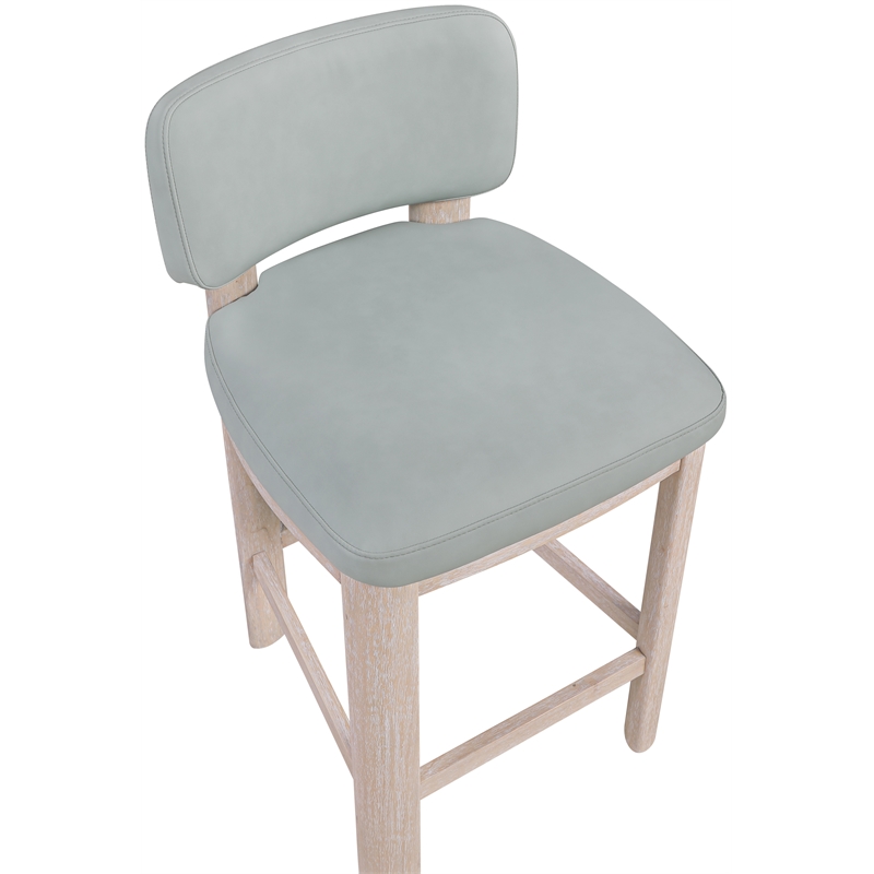 Meridian Furniture Paloma Light Blue Vegan Leather Counter Stool (Set of 2)