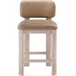 Meridian Furniture Paloma Tan Vegan Leather Counter Stool (Set of 2)