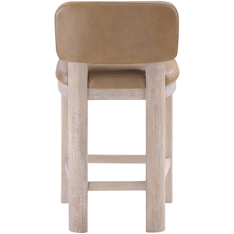 Meridian Furniture Paloma Tan Vegan Leather Counter Stool (Set of 2)