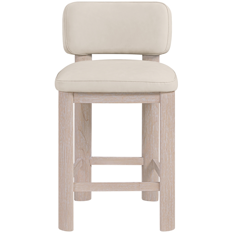 Meridian Furniture Paloma Taupe Vegan Leather Counter Stool (Set of 2)