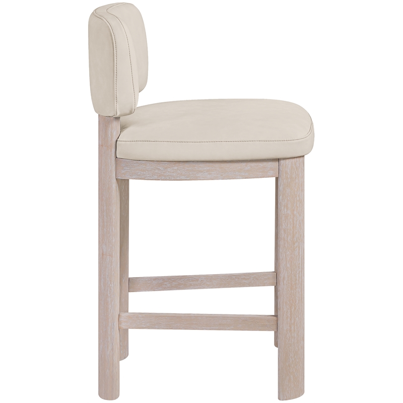 Meridian Furniture Paloma Taupe Vegan Leather Counter Stool (Set of 2)