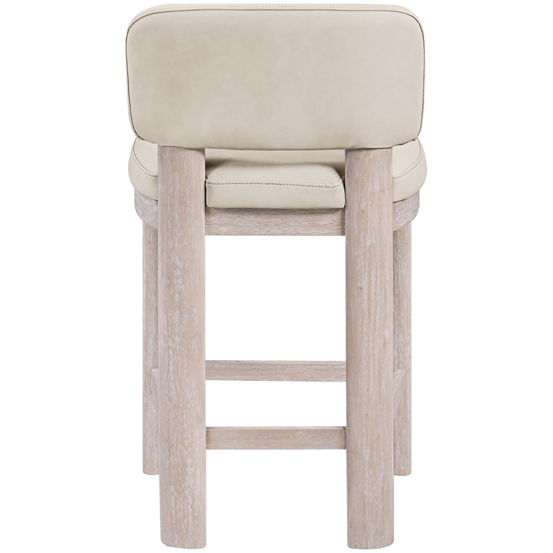 Meridian Furniture Paloma Taupe Vegan Leather Counter Stool (Set of 2)