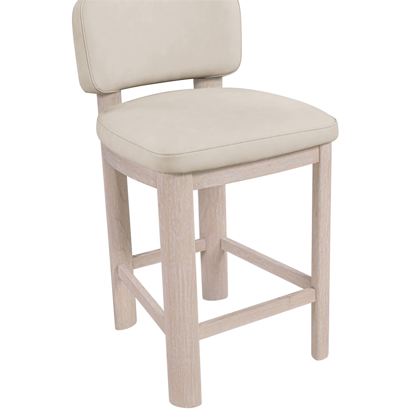 Meridian Furniture Paloma Taupe Vegan Leather Counter Stool (Set of 2)