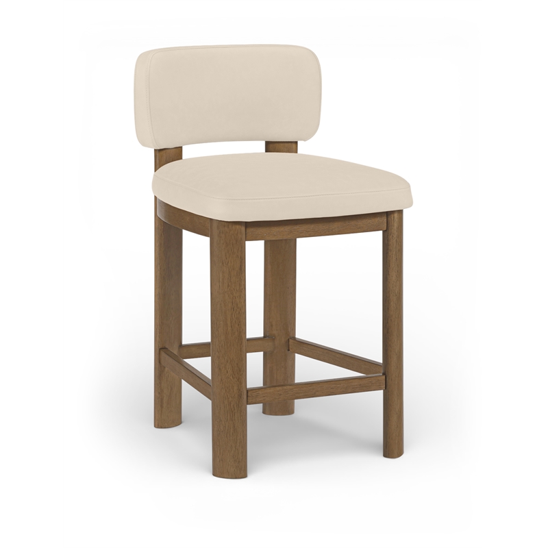 Meridian Furniture Paloma Beige Vegan Leather Counter Stool (Set of 2)