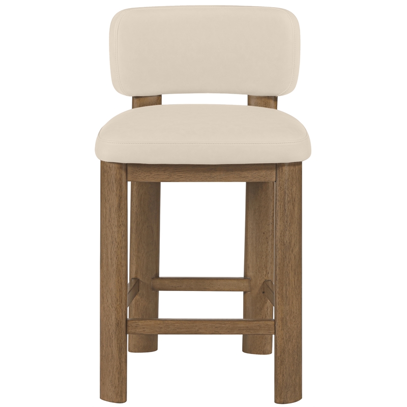 Meridian Furniture Paloma Beige Vegan Leather Counter Stool (Set of 2)