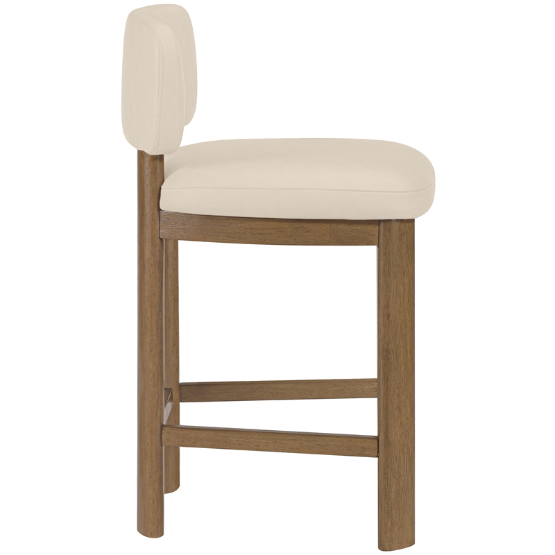 Meridian Furniture Paloma Beige Vegan Leather Counter Stool (Set of 2)