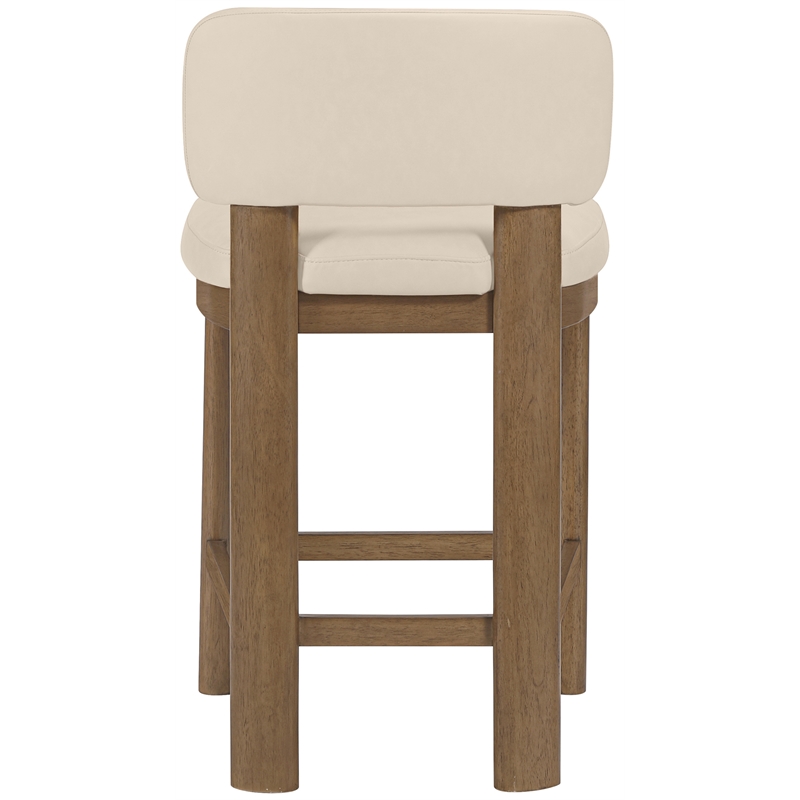 Meridian Furniture Paloma Beige Vegan Leather Counter Stool (Set of 2)