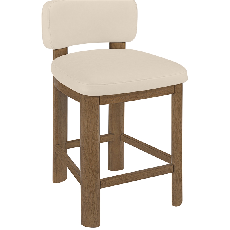 Meridian Furniture Paloma Beige Vegan Leather Counter Stool (Set of 2)
