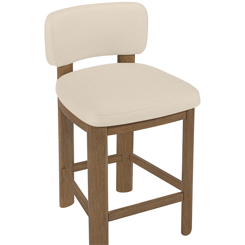 Meridian Furniture Paloma Beige Vegan Leather Counter Stool (Set of 2)