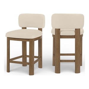 Meridian Furniture Paloma Beige Vegan Leather Counter Stool (Set of 2)