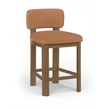 Meridian Furniture Paloma Cognac Vegan Leather Counter Stool (Set of 2)
