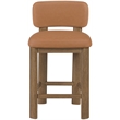 Meridian Furniture Paloma Cognac Vegan Leather Counter Stool (Set of 2)