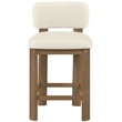 Meridian Furniture Paloma Cream Vegan Leather Counter Stool (Set of 2)