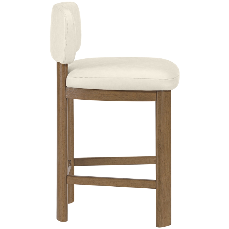 Meridian Furniture Paloma Cream Vegan Leather Counter Stool (Set of 2)