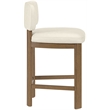 Meridian Furniture Paloma Cream Vegan Leather Counter Stool (Set of 2)