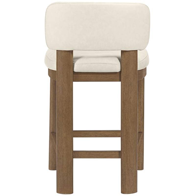 Meridian Furniture Paloma Cream Vegan Leather Counter Stool (Set of 2)