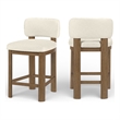 Meridian Furniture Paloma Cream Vegan Leather Counter Stool (Set of 2)