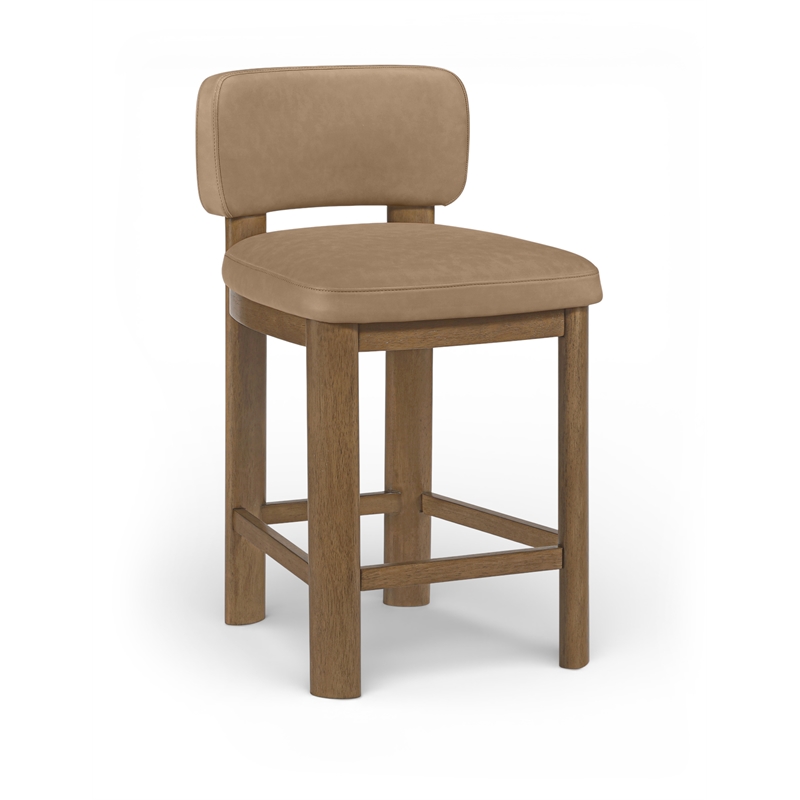 Meridian Furniture Paloma Tan Vegan Leather Counter Stool (Set of 2)