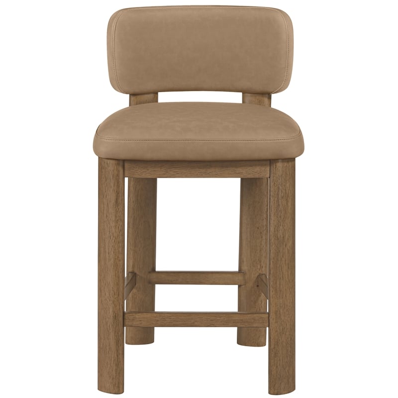 Meridian Furniture Paloma Tan Vegan Leather Counter Stool (Set of 2)