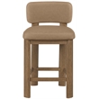 Meridian Furniture Paloma Tan Vegan Leather Counter Stool (Set of 2)
