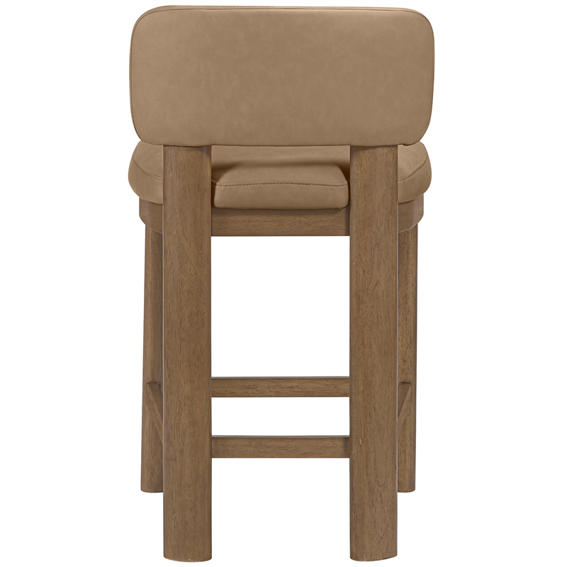 Meridian Furniture Paloma Tan Vegan Leather Counter Stool (Set of 2)