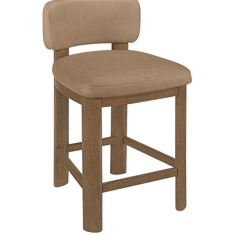 Meridian Furniture Paloma Tan Vegan Leather Counter Stool (Set of 2)