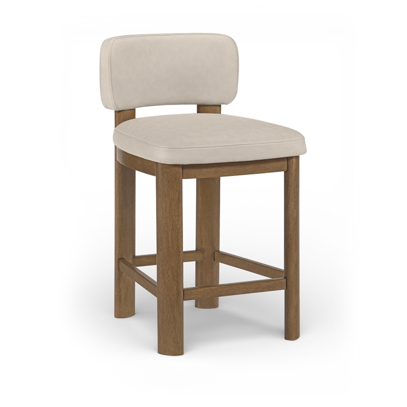 Meridian Furniture Paloma Taupe Vegan Leather Counter Stool (Set of 2)