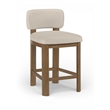 Meridian Furniture Paloma Taupe Vegan Leather Counter Stool (Set of 2)