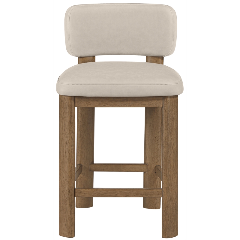 Meridian Furniture Paloma Taupe Vegan Leather Counter Stool (Set of 2)