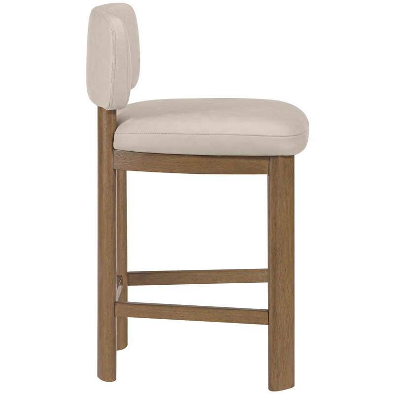 Meridian Furniture Paloma Taupe Vegan Leather Counter Stool (Set of 2)