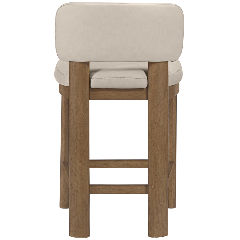 Meridian Furniture Paloma Taupe Vegan Leather Counter Stool (Set of 2)