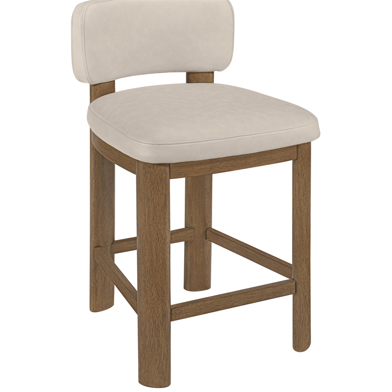 Meridian Furniture Paloma Taupe Vegan Leather Counter Stool (Set of 2)