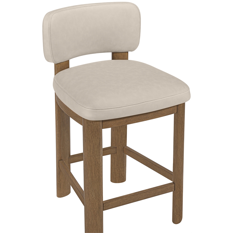 Meridian Furniture Paloma Taupe Vegan Leather Counter Stool (Set of 2)