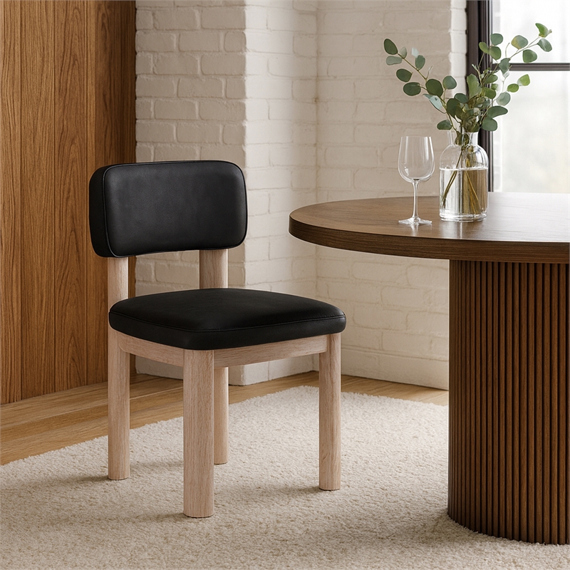 Meridian Furniture Paloma Black Vegan Leather Dining Chair (Set of 2)