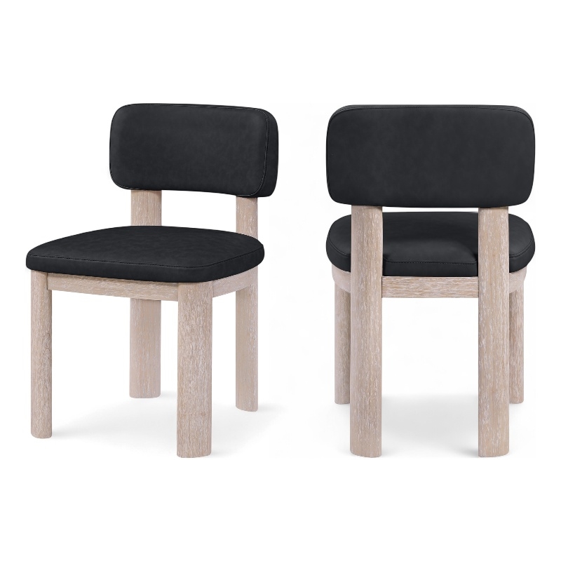 Meridian Furniture Paloma Black Vegan Leather Dining Chair (Set of 2)