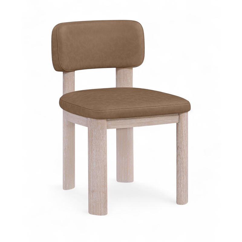 Meridian Furniture Paloma Brown Vegan Leather Dining Chair (Set of 2)