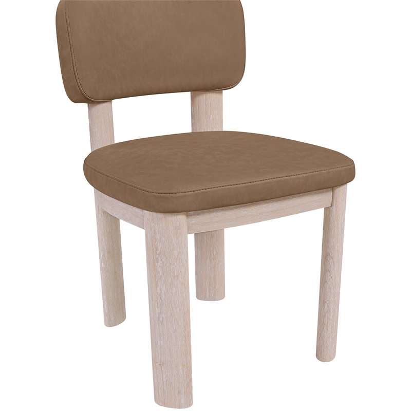 Meridian Furniture Paloma Brown Vegan Leather Dining Chair (Set of 2)