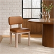 Meridian Furniture Paloma Cognac Vegan Leather Dining Chair (Set of 2)